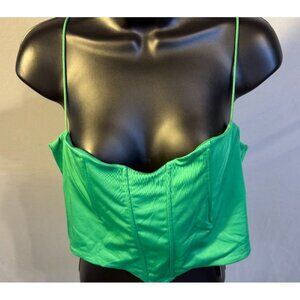 NWT Green Corset Top Bustier Avanova Crop Sexy Fitted Womens Size XL Stretch